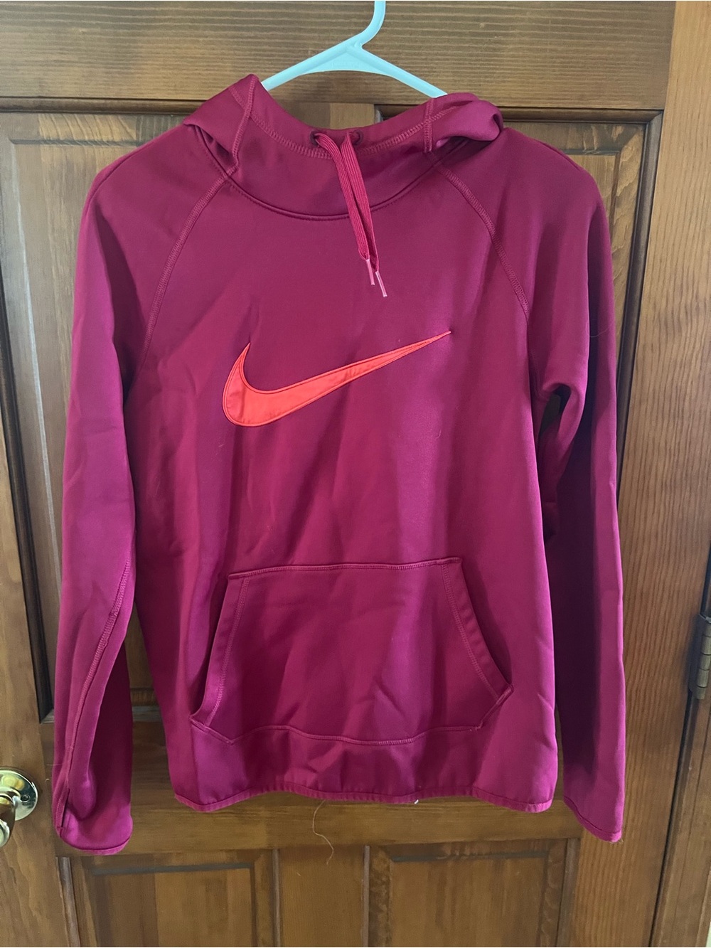 Nike Maroon Hoodie with Red Swoosh